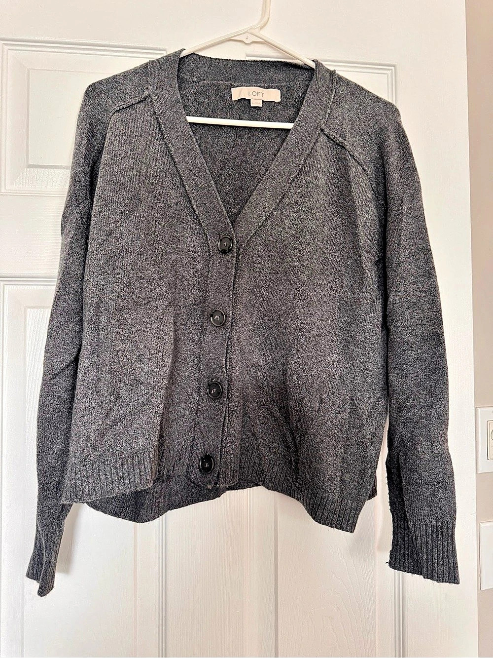 LOFT Gray Cardigan Size Small